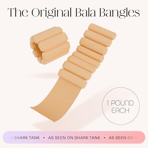 Bala Bangles Wrist Ankle Weights for Women Men 1 lb Adjustable Weighted Bands Soft Silicone Arm Leg Weights for Pilates Yoga Walking Barre Home Workout Strength Training Exercise - Image 3
