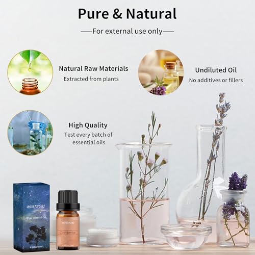 BURIBURI Gardenia Essential Oil, 100% Pure Gardenia Fragrance Oil, Fragrance Oil Essential Oils 10ML for Soap Candle Making - Image 4