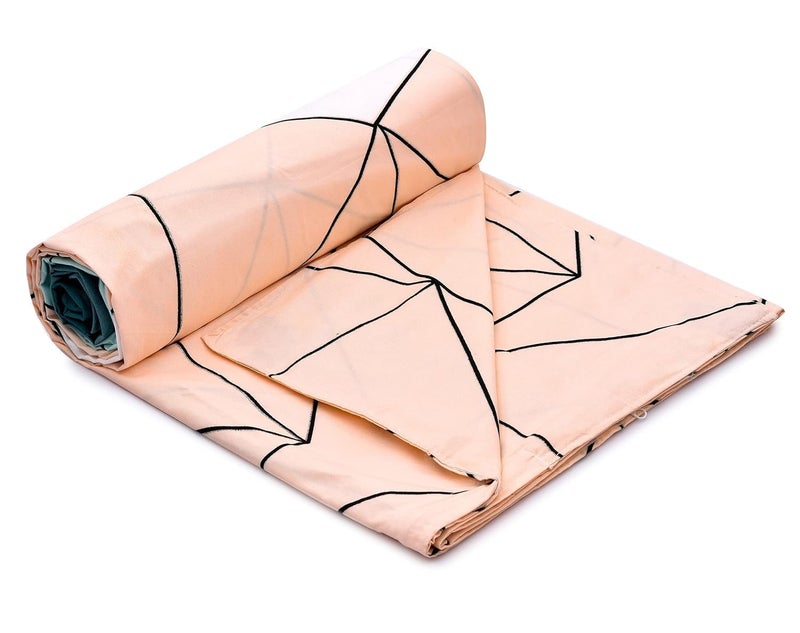 la' Amour Super Premium Quilt Cover Double Bed with Zipper Blanket/Comforter/Duvet Cover King Size Soft Cotton Breathable Skin Friendly Stuff 90x100 Inches, Teal Beige - Image 3