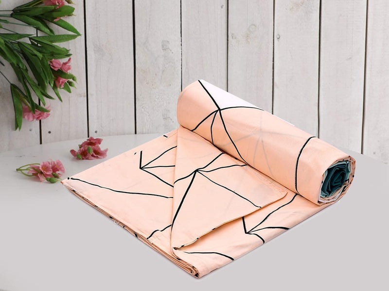 la' Amour Super Premium Quilt Cover Double Bed with Zipper Blanket/Comforter/Duvet Cover King Size Soft Cotton Breathable Skin Friendly Stuff 90x100 Inches, Teal Beige - Image 4