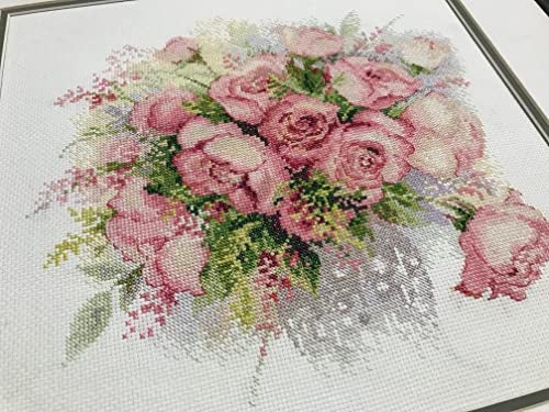 RIOLIS - Watercolor Roses 1335, Floral Cross Stitch Kits 11¾"x11¾, Cross Stitch Kits for Beginners & Advanced, Crossstitching Kits Adult, Counted Stitching Kits, Flowers Embroidery Kit - Image 4
