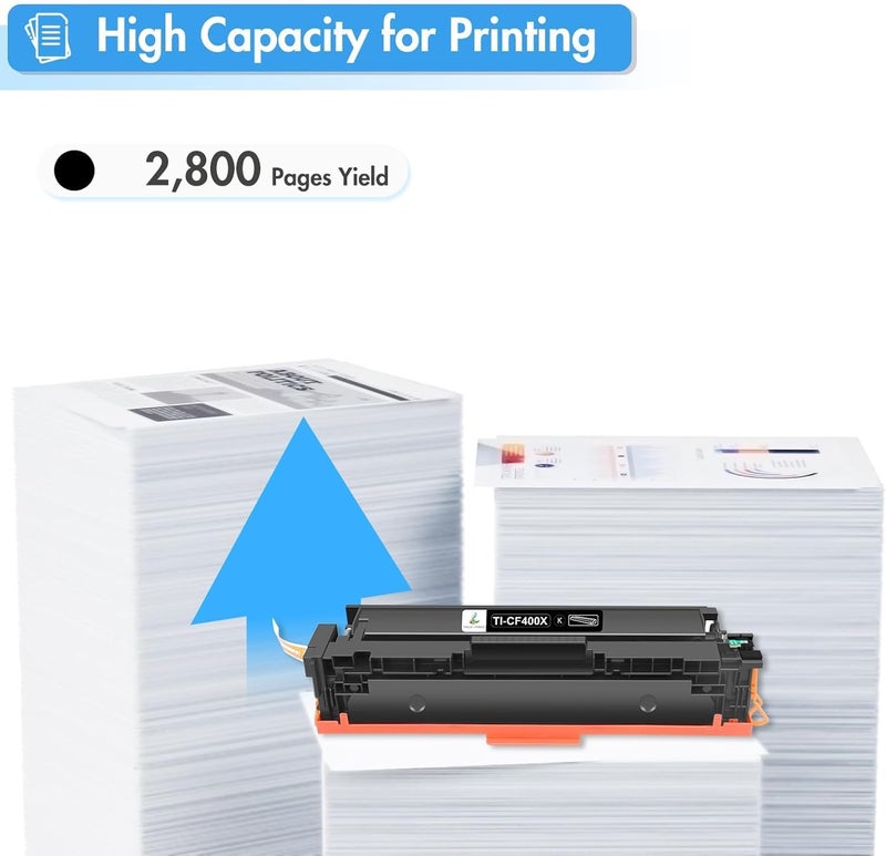 TRUE IMAGE Compatible Toner Cartridge Replacement for HP 201X CF400X 201A CF400A Color Laserjet Pro MFP M277dw M277c6 M252dw M252n M252 M277 M277n 277dw Ink Printer (Black, 2-Pack) - Image 3