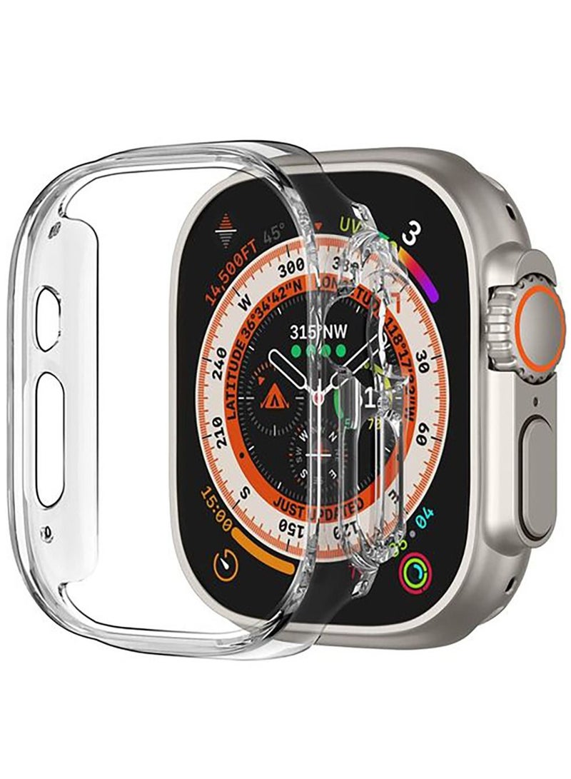 جراب حماية سليكون  لحماية هيكل الساعة ولا يغطي الشاشة لابل ووتش الترا 49 مم - شفاف - Image 1
