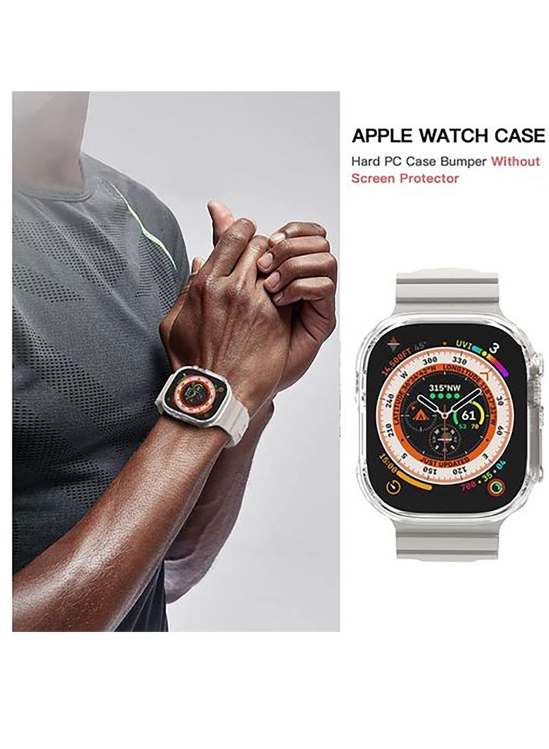 جراب حماية سليكون  لحماية هيكل الساعة ولا يغطي الشاشة لابل ووتش الترا 49 مم - شفاف - Image 3