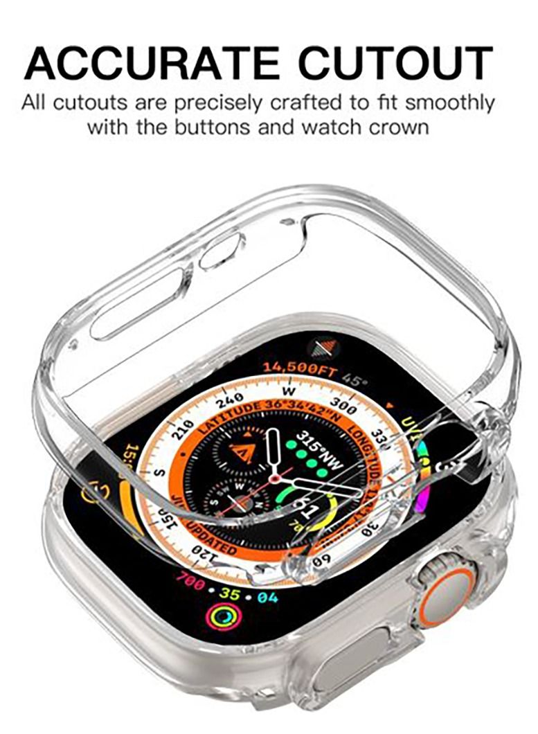 جراب حماية سليكون  لحماية هيكل الساعة ولا يغطي الشاشة لابل ووتش الترا 49 مم - شفاف - Image 4