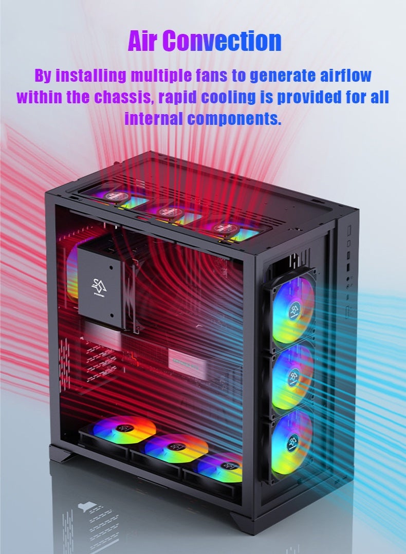 Snowman 4PCS ARGB Case Fans, 120mm PC Case Cooler Fan, Low Noise Anti Vibration Pads, 4pin/3pin PWM Motherboard Light Sync, Infinite Space Lighting Effects, Silent Computer Fan for Computer Case and Liquid Cooler - Image 2