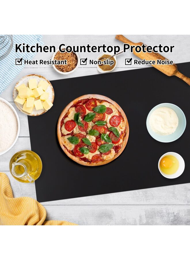 40 سم × 60 سم حصائر سيليكون كبيرة لطاولة المطبخ، حصائر سميكة كبيرة جدًا مقاومة للحرارة بطانات واقية لسطح الطاولة لأسفل الفرن ومقلاة الهواء وصانعة القهوة (اللون: رمادي) - Image 5