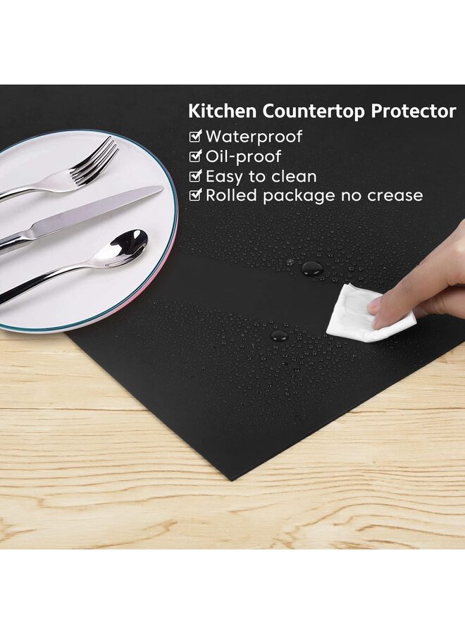 40 سم × 60 سم حصائر سيليكون كبيرة لطاولة المطبخ، حصائر سميكة كبيرة جدًا مقاومة للحرارة بطانات واقية لسطح الطاولة لأسفل الفرن ومقلاة الهواء وصانعة القهوة (اللون: رمادي) - Image 3