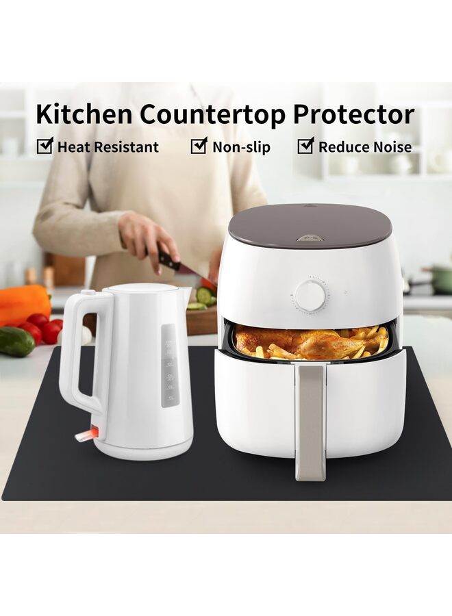 40 سم × 60 سم حصائر سيليكون كبيرة لطاولة المطبخ، حصائر سميكة كبيرة جدًا مقاومة للحرارة بطانات واقية لسطح الطاولة لأسفل الفرن ومقلاة الهواء وصانعة القهوة (اللون: رمادي) - Image 4