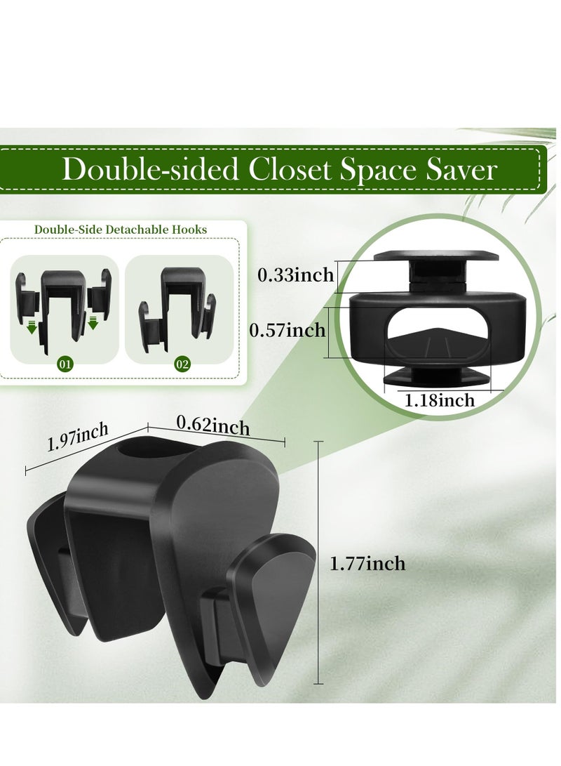 SOLARAE 18 Pcs Space Saving Hangers for Clothes, Black Clothes Hanger Connector Hooks, Premium Closet Space Savers Clothes Hanger Connector Hooks - Image 3