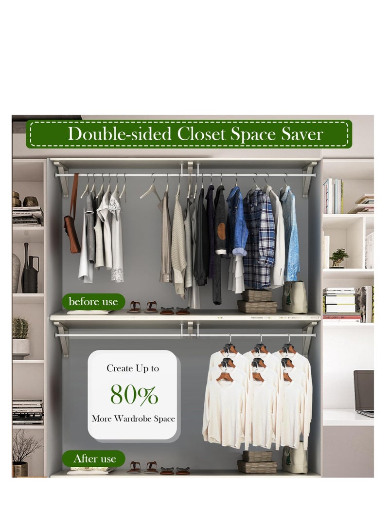 SOLARAE 18 Pcs Space Saving Hangers for Clothes, Black Clothes Hanger Connector Hooks, Premium Closet Space Savers Clothes Hanger Connector Hooks - Image 4