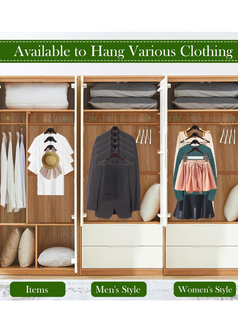 SOLARAE 18 Pcs Space Saving Hangers for Clothes, Black Clothes Hanger Connector Hooks, Premium Closet Space Savers Clothes Hanger Connector Hooks - Image 5