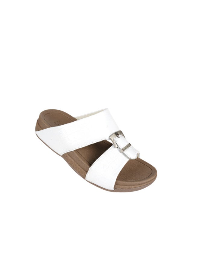 barjeel uno 008-3537 Barjeel Uno Mens Arabic Sandals 20295 White  - Image 1