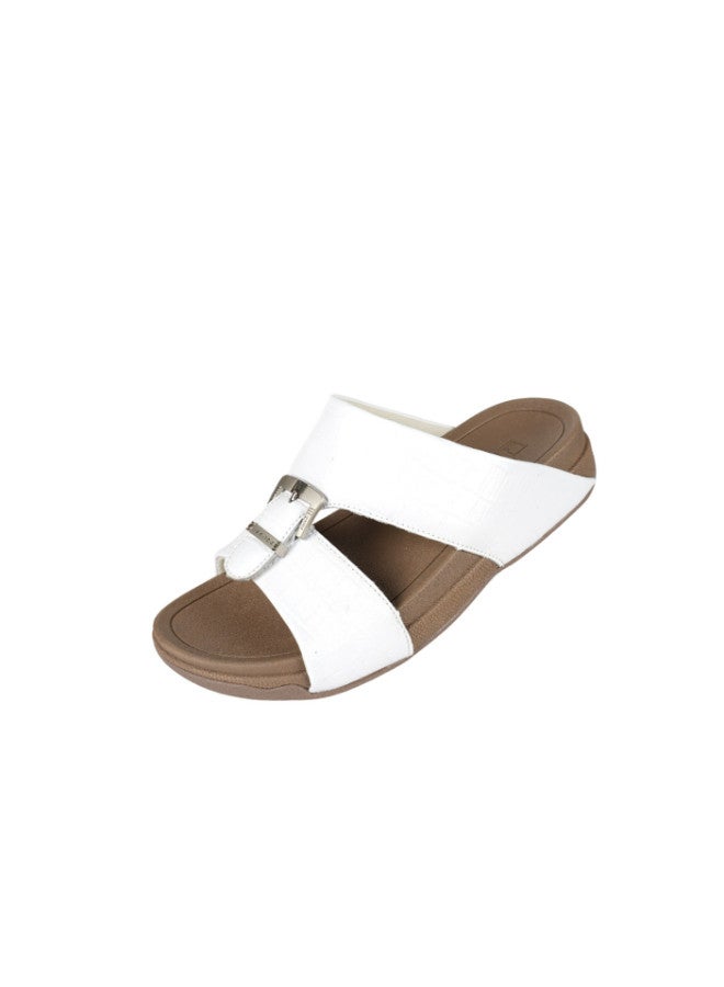 barjeel uno 008-3537 Barjeel Uno Mens Arabic Sandals 20295 White  - Image 3