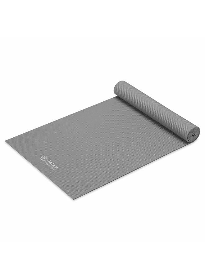 Gaiam Essentials Premium Yoga Mat with Carrier Sling, Grey, 72"L x 24"W 1/4 Inch Thick - Image 2