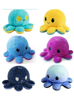 Grab Mantra Set Of 3 Reversible Octopus Plush Cute Stuffed Animals Six Colors Show Your Mood Without Saying A Word Best Gift  - Image 1