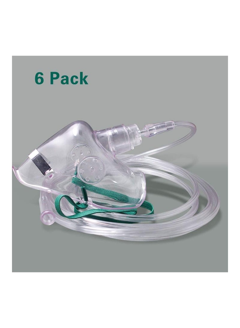 يوويل قناع أكسجين للبالغين مع أنبوب بطول 6.6 قدم - ناعم - مقاس كبير جدًا - عبوة من 6 أقنعة - Image 2