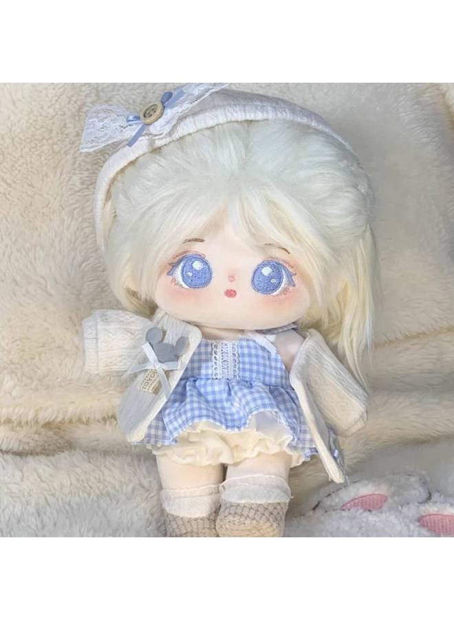 Snow-free Cotton Doll Plush Doll Can Be Changed To Humanoid Doll Nude Doll Little Girl Toy Outlet-Specification:You Have Bones (1 Random Skirt + Shoes + Glasses + Birth Certificate + Grooming Tools)-Colour:No Snow Naked Baby