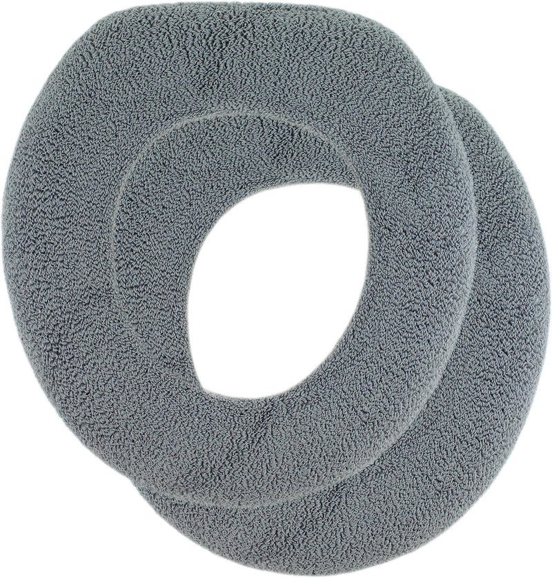 Warm-n-Comfy غطاء مرحاض ناعم - غطاء مرحاض من قماش فخم وسميك لتدفئة مقاعد المرحاض الدائرية والممدودة 14x18 - قابل لإعادة الاستخدام، قابل للغسل في الغسالة، سهل التركيب - تعبئة جاهزة كهدية - رمادي فاتح - Image 1