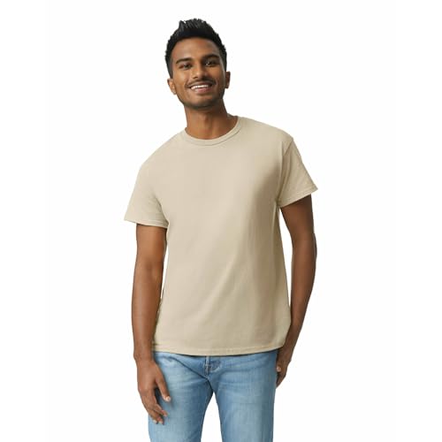 Gildan تي شيرت جيلدان القطني الفائق للبالغين، الطراز G2000، عبوة متعددة، لون الرمل (3 عبوات)، متوسط - Image 2