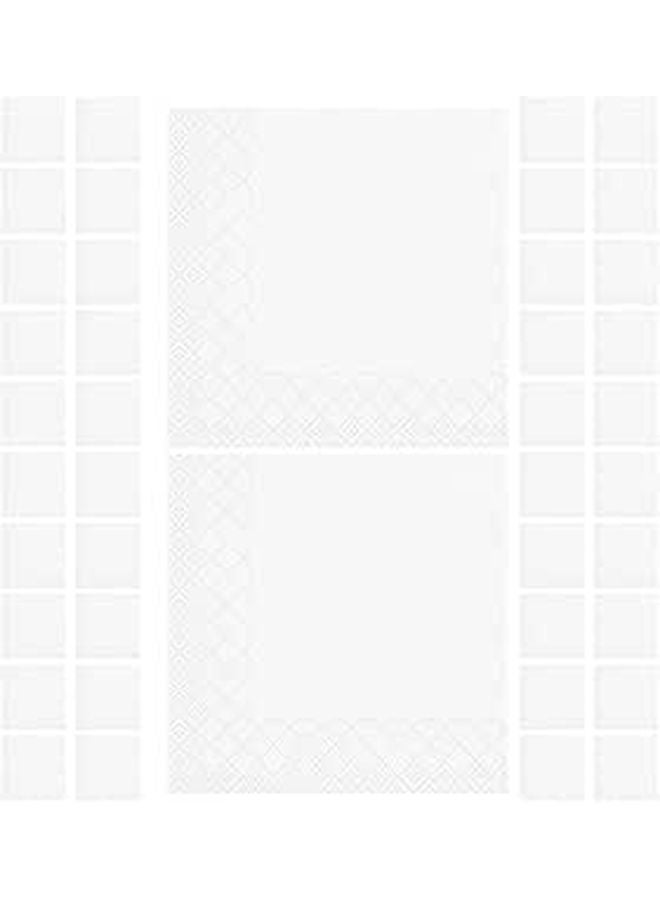 Disposable White Paper Napkins 2 Ply 100 Sheets For Hotel Restaurant Wedding Party - Image 1