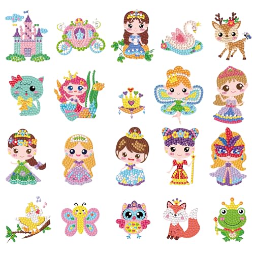 Labeol Diamond Art Kits for Kids Boys and Girls Ages 681012 Easy to DIY Creative Diamond Art Sticker Craft by Numbers Kits for Kids and Adult Beginners Princess - Image 1