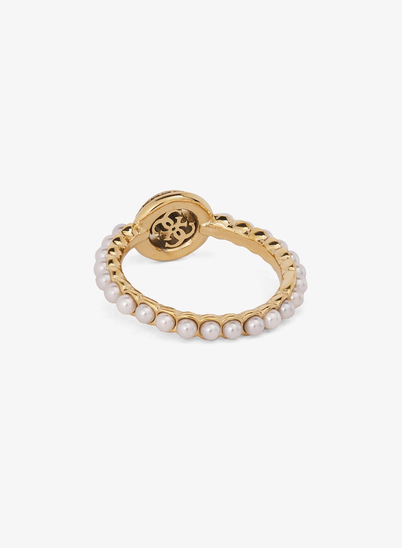 GUESS Tiny Pearly Logo Ring - Image 3