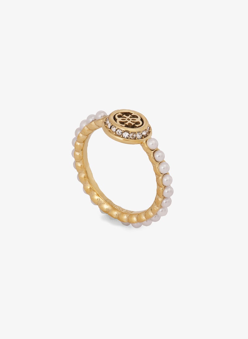 GUESS Tiny Pearly Logo Ring - Image 2