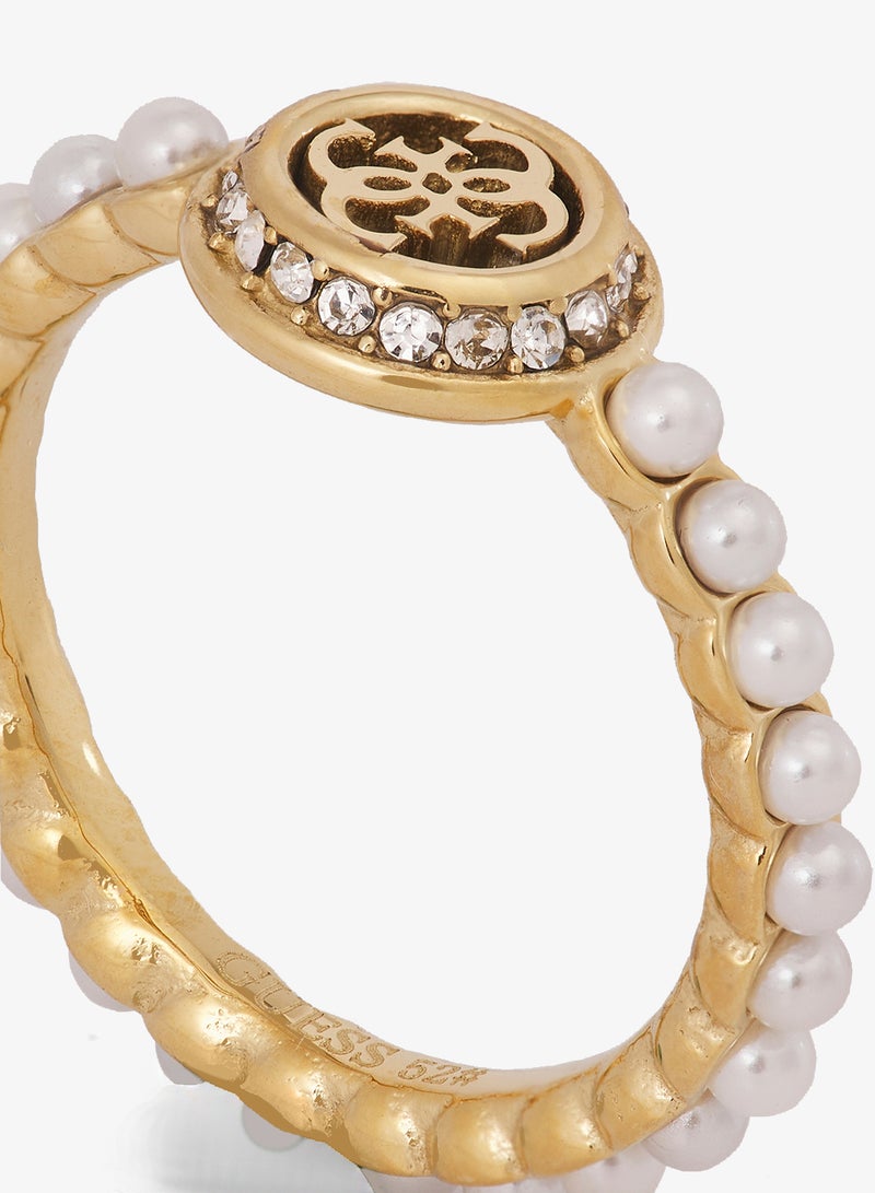 GUESS Tiny Pearly Logo Ring - Image 4