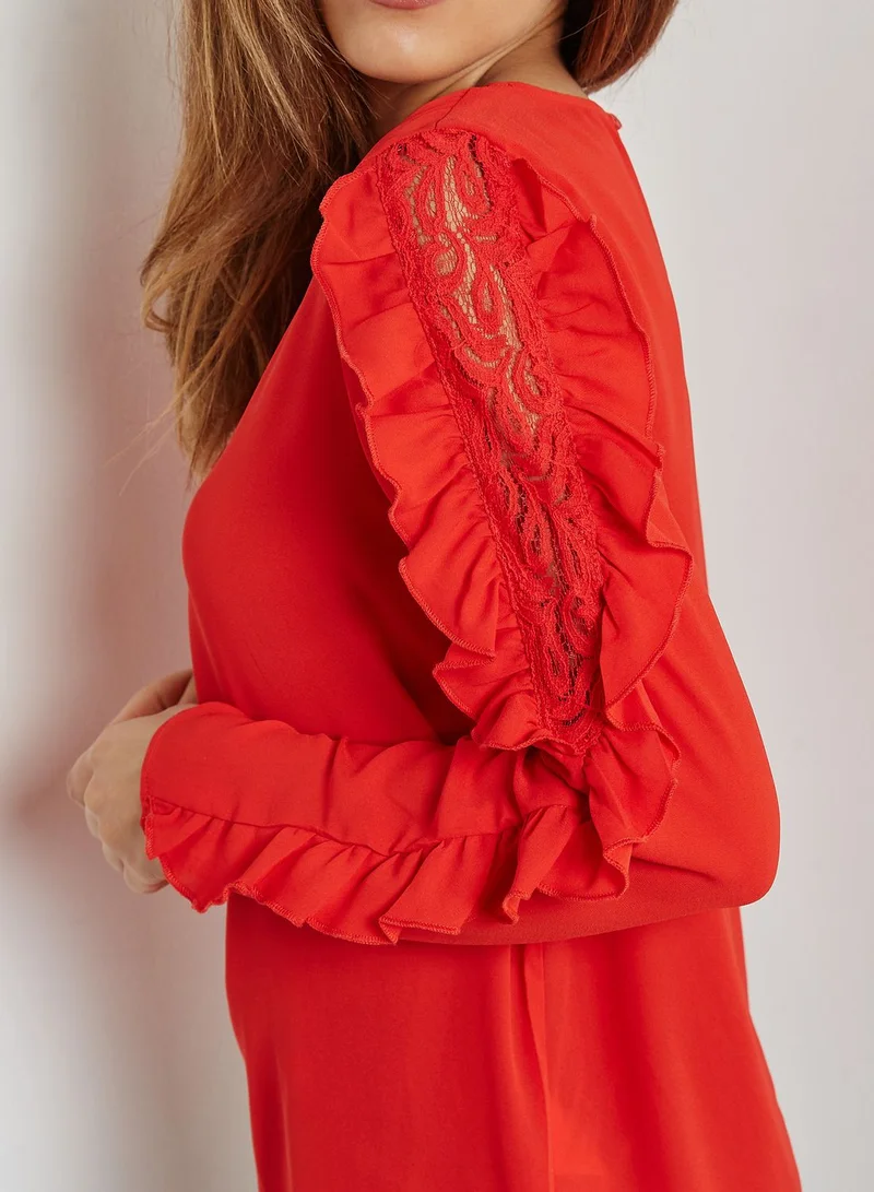 Jacqueline de Yong Frill Sleeve Top