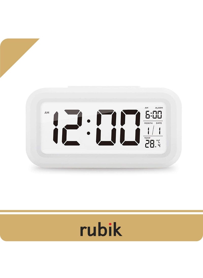 Rubik - Loud Digital LED Alarm Clock Large Display with Backlight Temperature Date Month Calendar Snooze for Bedrooms Kids Adults Heavy Sleepers - Image 1