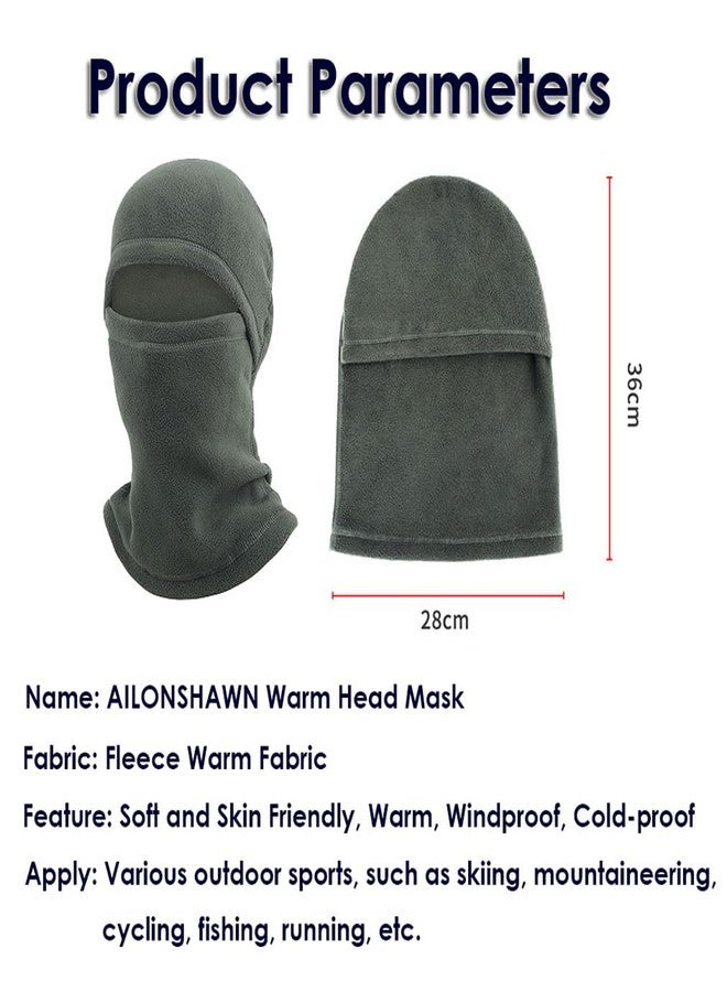 AILONSHAWN Black Winter Fleece Balaclava Face Mask Men Warm Fleece Ski Mask for Women Windproof Thermal Face Mask for Cold Weather Motorcycle - Image 2