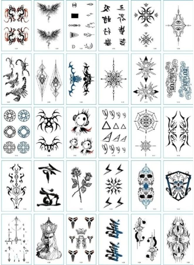 30 Sheets  DIY Temporary Tattoo Fashion Designs for Body - Image 1