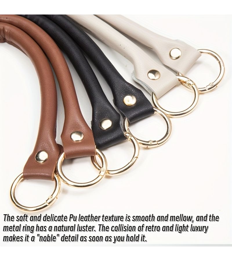 3 Sets Brown DIY Bag Making Kit with Pre Drilled Bottoms Handles PU Craft Supplies - Image 3