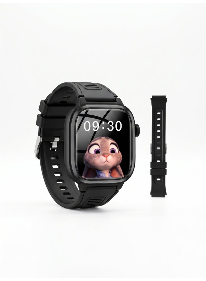 Phone Planet 4G Kids Smart Watch with GPS Tracker, 180° Rotating Camera, Video Calling & Real-Time Monitoring - Black (Model PP-WH03-BK) - Image 1