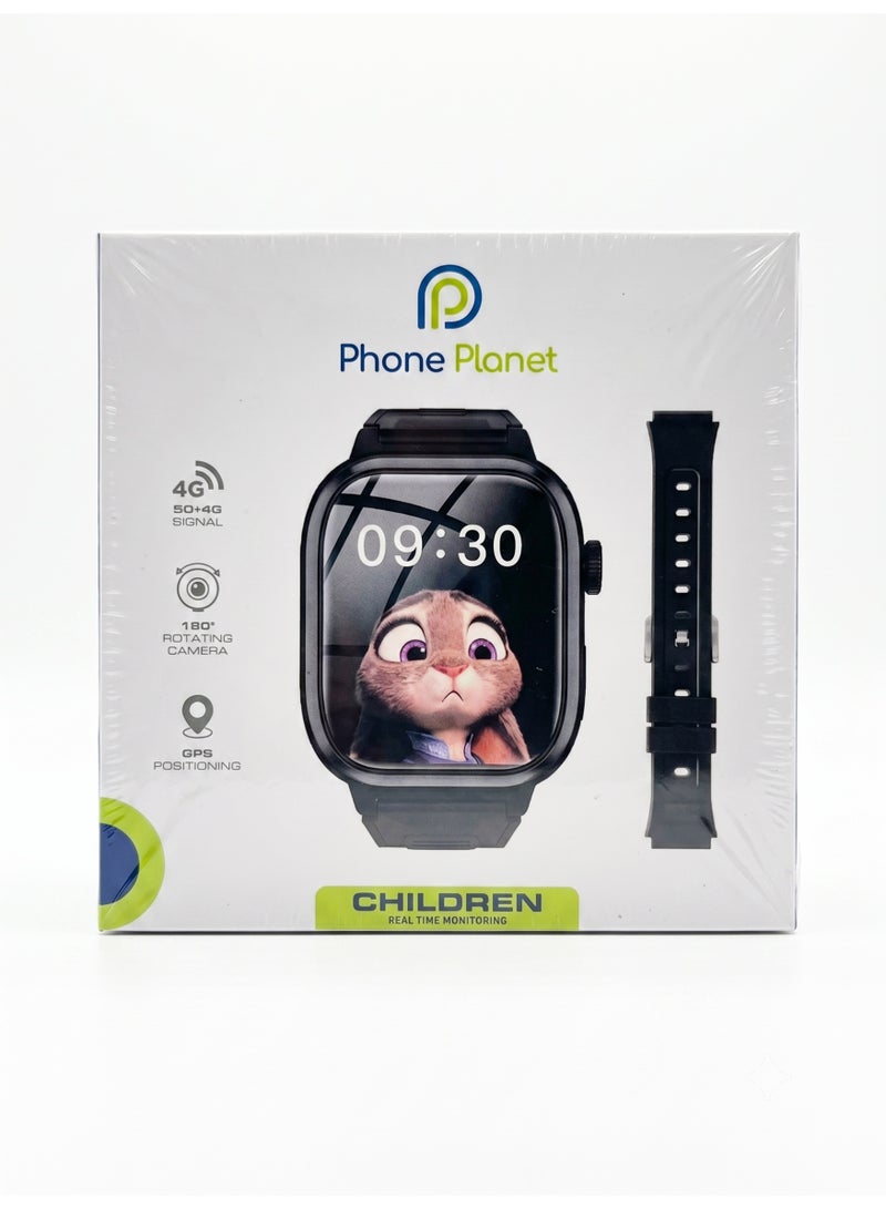 Phone Planet 4G Kids Smart Watch with GPS Tracker, 180° Rotating Camera, Video Calling & Real-Time Monitoring - Black (Model PP-WH03-BK) - Image 3