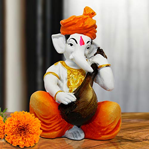 Karigaari India Handcrafted Polyresin Eco Friendly Lord Ganesha Ganpati Idol Figurine Multicolor | Decorative Ganesha Statue for Home Temple Office Pooja Room Festive Gift Spiritual Vastu Showpiece - Image 1