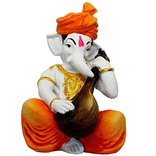 Karigaari India Handcrafted Polyresin Eco Friendly Lord Ganesha Ganpati Idol Figurine Multicolor | Decorative Ganesha Statue for Home Temple Office Pooja Room Festive Gift Spiritual Vastu Showpiece - Image 4