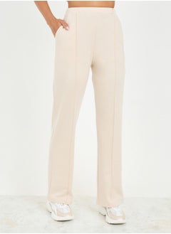 Styli Asymmetrical Hem T-Shirt & Straight Fit Pintuck Detail Pant Co-Ord  - Image 4