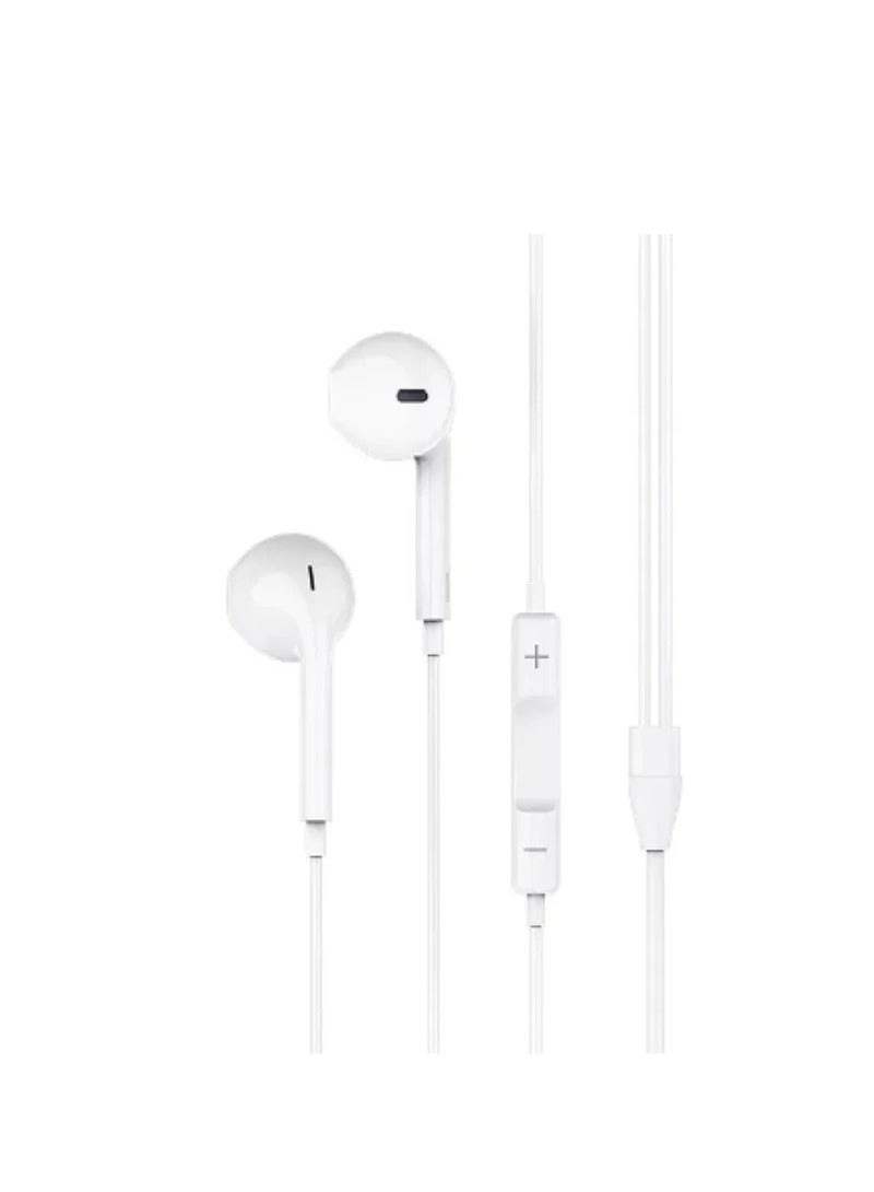 In Ear Wired Earphones with 3.5mm Jack and Mic - White  - Image 2
