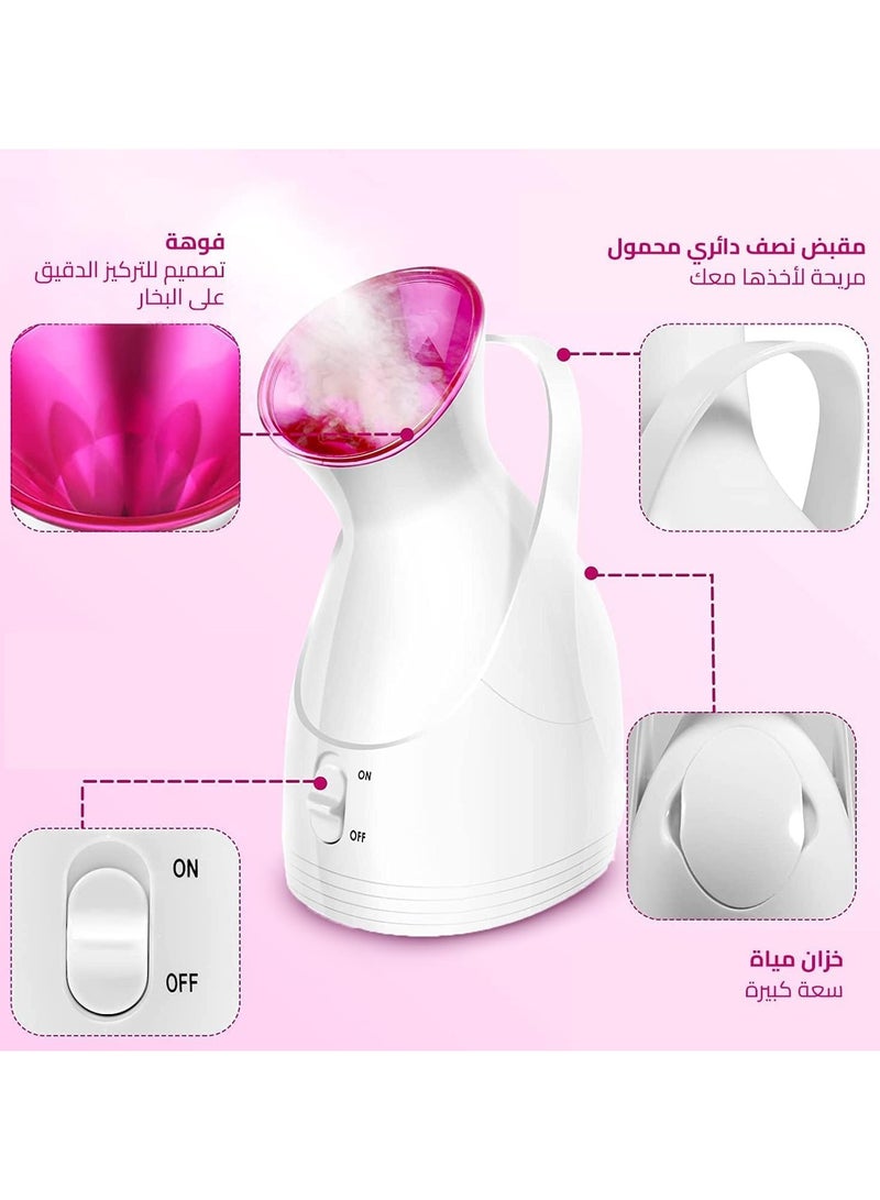 Facial Steamer Ionic Facial & Hair Steamer Gives You Spa-Like Moisturizing, Pore Unclogging, Deep Cleansing Experience (White HG-608) - Image 2