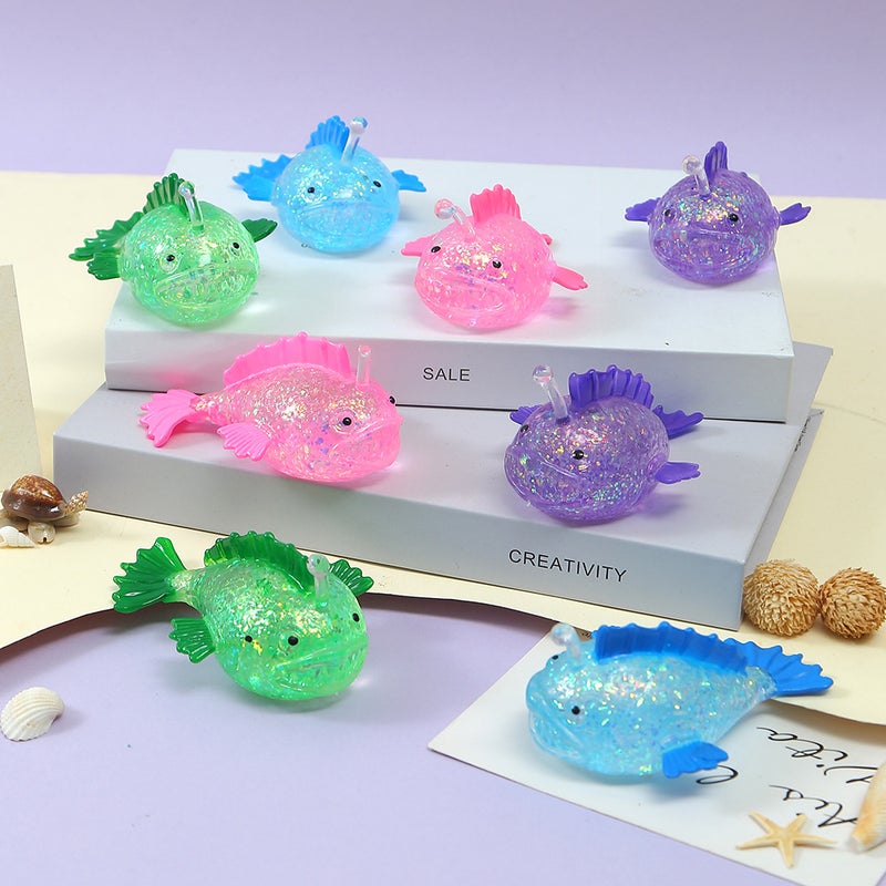 Maltose Cartoon Lantern Fish Squeeze Toy – Stress Relief Gift, TPR Grip, Office Decompression Gadget - Image 2