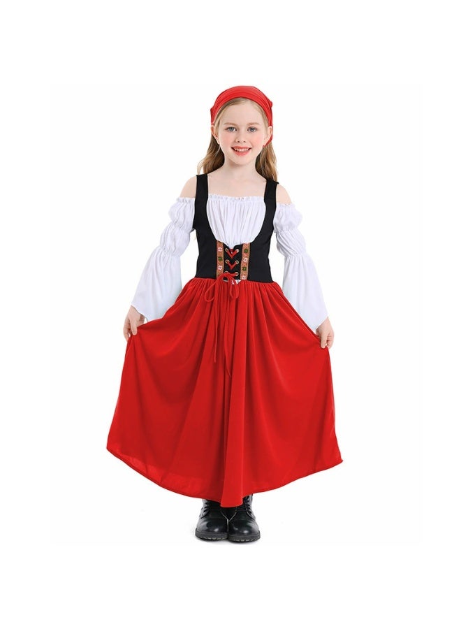 general Girl's farm dress medieval-style Munich festival long dress, Germany Bavarian traditional costume - Image 1