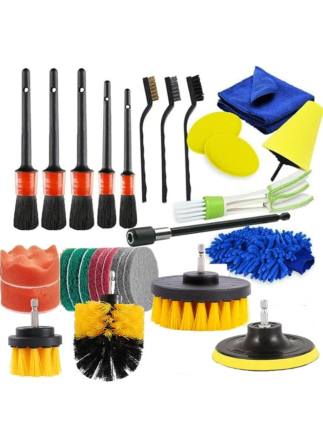 IAF 30 pcs Car Cleaning Tools Kit, Auto Detail Care Cleaning Kit, Car Detailing Drill Brush Set for Cleaning Automobile Interior, Exterior - Image 2