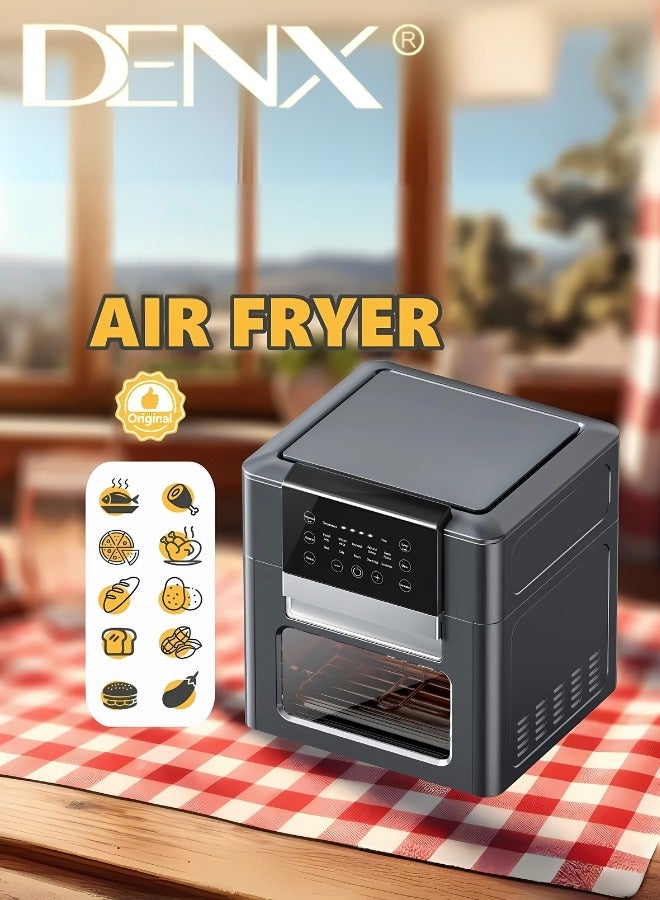Denx Healthy Air Fryer Without Oil For Fry/Grill/Bake/Roast Capacity 12 Liters Power 1600 Watts - Black Color - Image 5