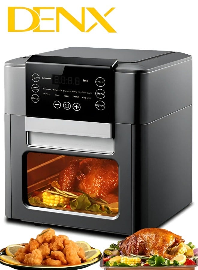 Denx Healthy Air Fryer Without Oil For Fry/Grill/Bake/Roast Capacity 12 Liters Power 1600 Watts - Black Color - Image 1