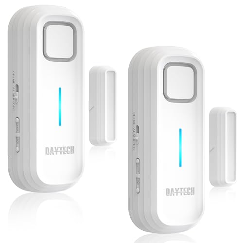 DAYTECH Freezer Door Alarm with Delay 1/2/3/4 mins When Left Open Window Chime Close Doors Reminder Refrigerator Door Alarm 0 to 120 dB for Fridge Home Store Office 2 Sets White - Image 1