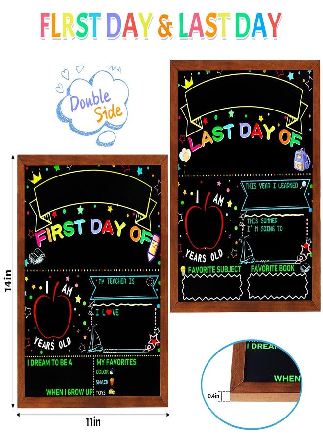multiwins First and Last Day of School Board, 14" X 11" Double-Sided Last Day of School, Reusable First Day of School Board with Frame, Back to School Supplies of Preschool, Pre-K, Kindergarten, and 1st Grades - Image 2