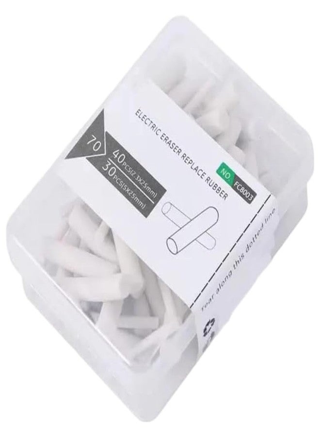 Zhuluck 70 Pcs/Box Mechanical Pencil Eraser Refills 2.3mm/5mm Replacement with Storage Box Sketch Eraser Pen Refill Standard Pencil Erasers - Image 1
