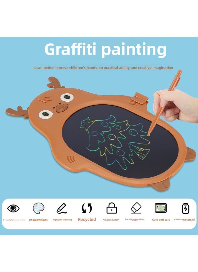 Private Model Cartoon Children's LCD Electronic Handwriting Board Drawing Board Monochrome Handwriting Color Handwriting Transparent Copy-Color:MengMeng Dog Coffee-Specifications:Monochrome